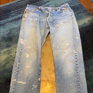 Levi 501 Vintage paint blotched jeans